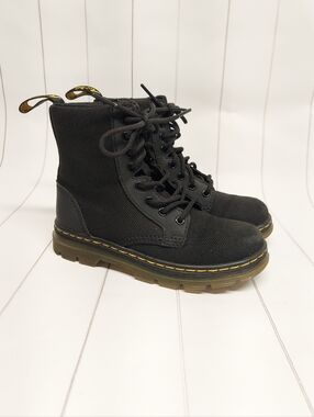Dr. Martens Combs Junior Canvas Toddler Boots Black Size 12